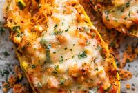 Chicken Enchilada Spaghetti Squash Boats — Easy Low-Carb Dinner Recipe