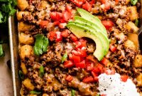 Sheet Pan Totchos with Beef: Easy Loaded Nacho-Tater Tot Bake