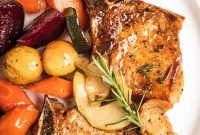 Roasted Pork Chops with Apples and Winter Vegetables