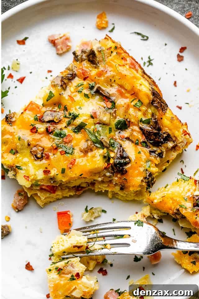 Baked Denver Omelette served and half eaten
