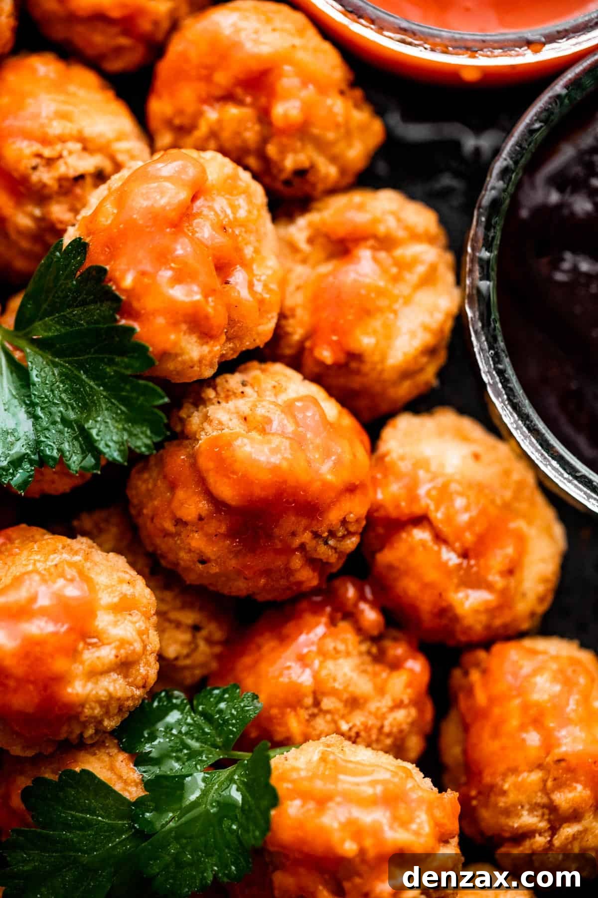 close up shot of popcorn chicken