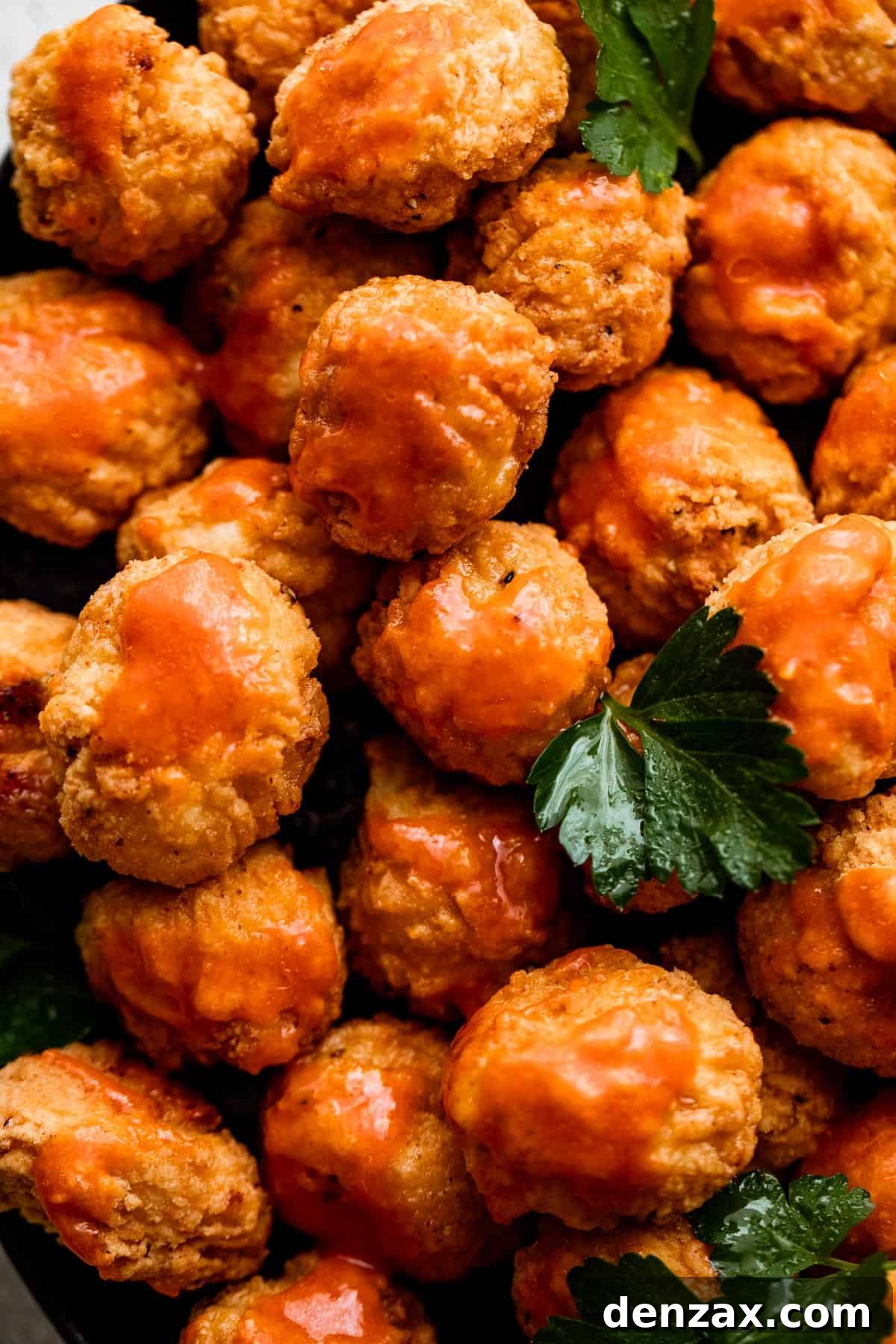 close up shot of popcorn chicken