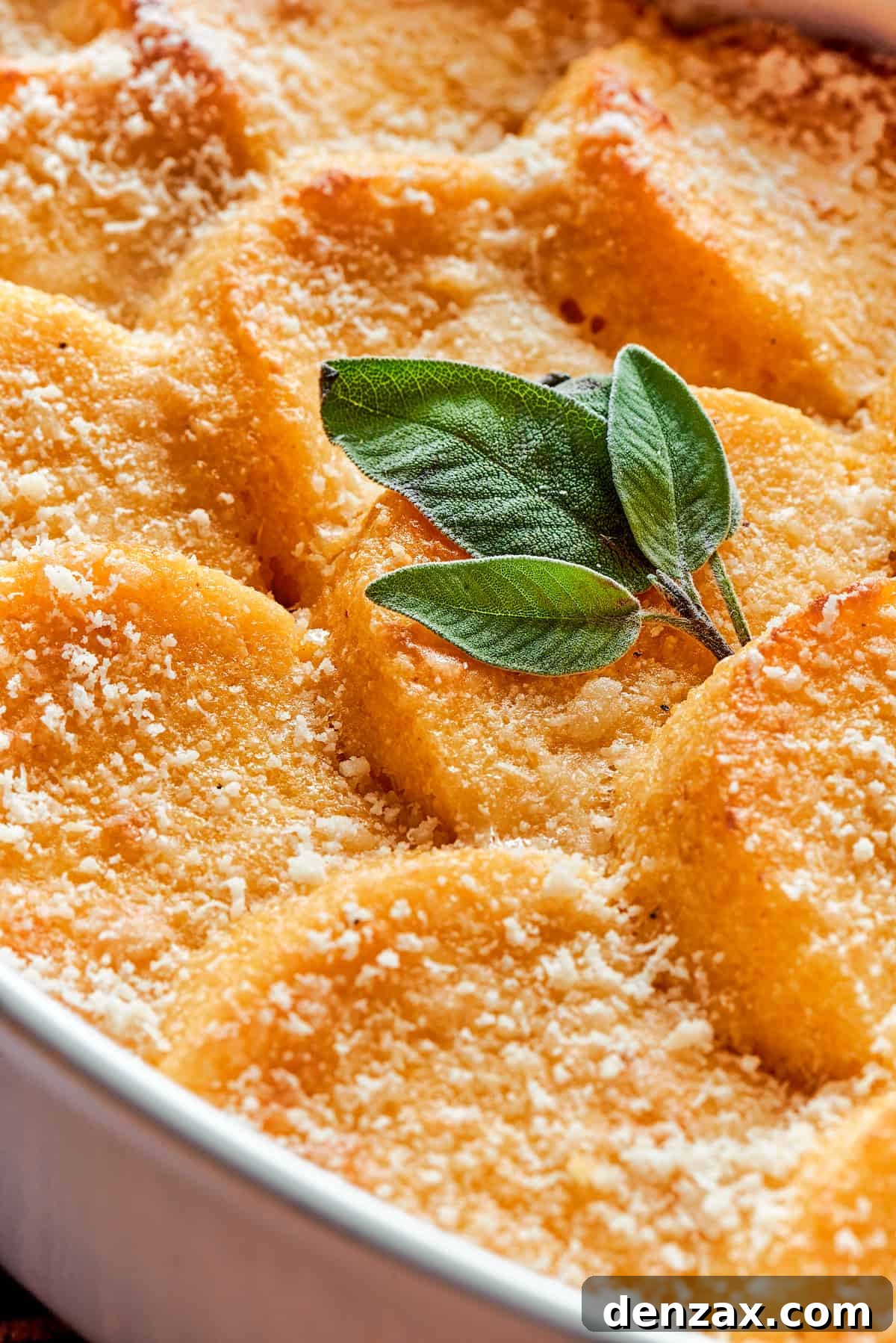 Close-up shot of gnocchi alla Romana, to show the texture of the crispy Parmesan.