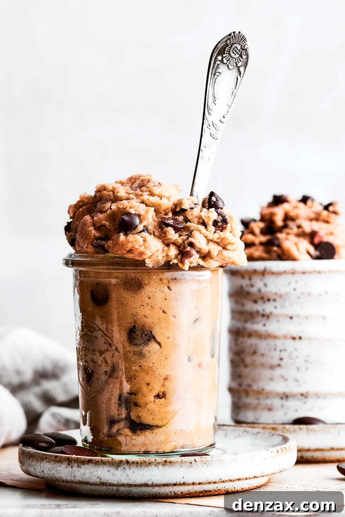 Edible cookie dough in a jar