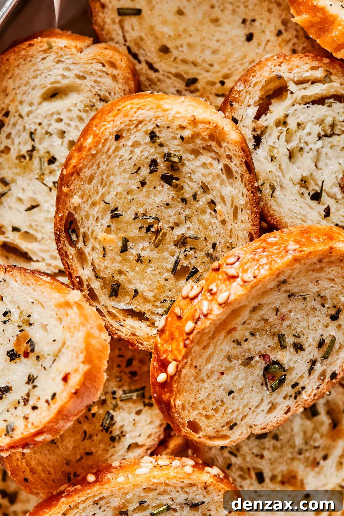 Close-up shot of chips made from sliced bagels.