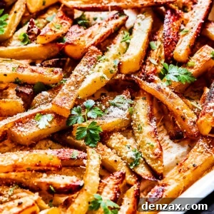 A tray of homemade garlic butter fries.