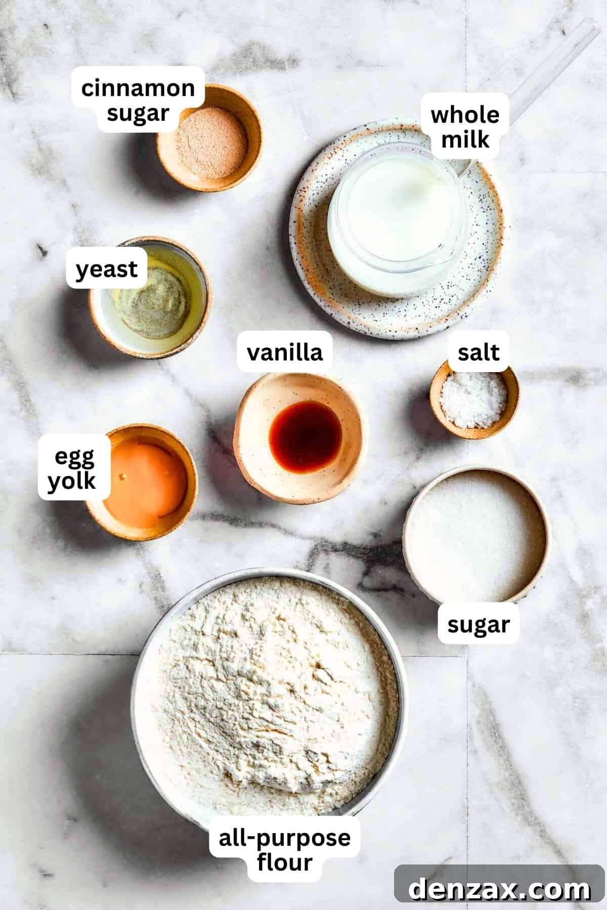 Overhead image of ingredients used to make Star Bread.