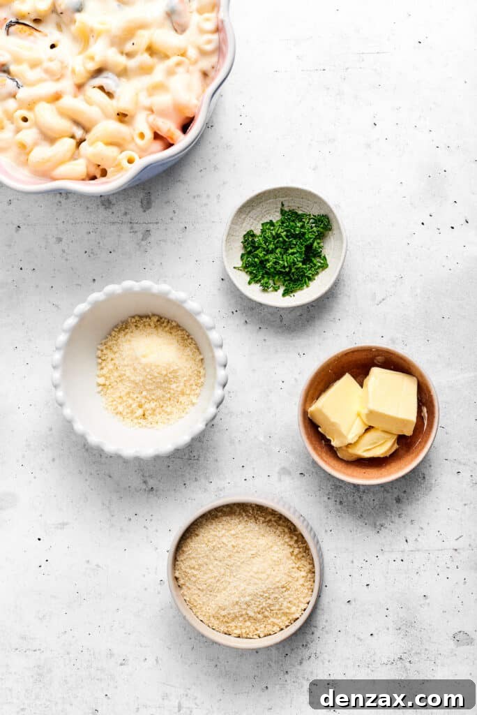 Parmesan breadcrumb mixture Parmesan breadcrumb mixture for seafood mac and cheese