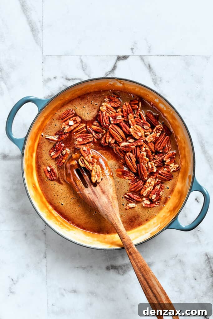 Pecans are mixed in.