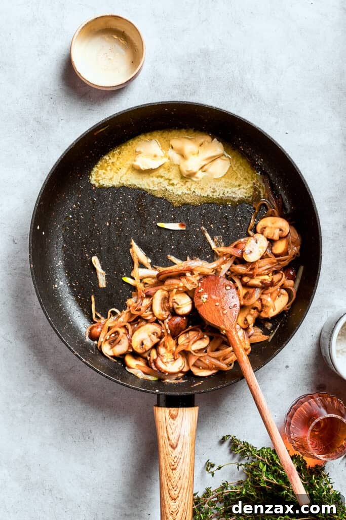 Mushrooms are pushed to the other side.