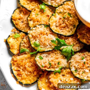 A pile of zucchini chips arranged on a plate.