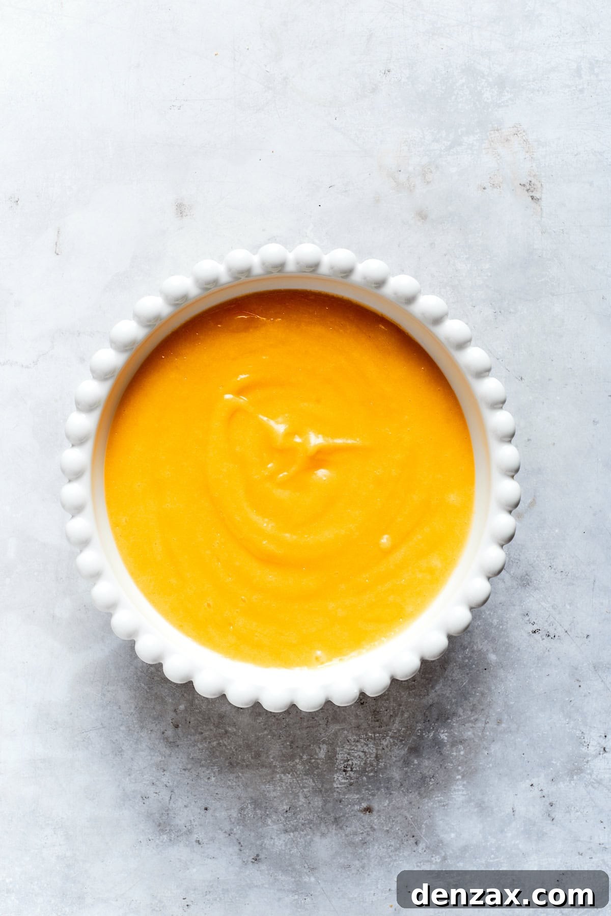 Lemon curd in a bowl.