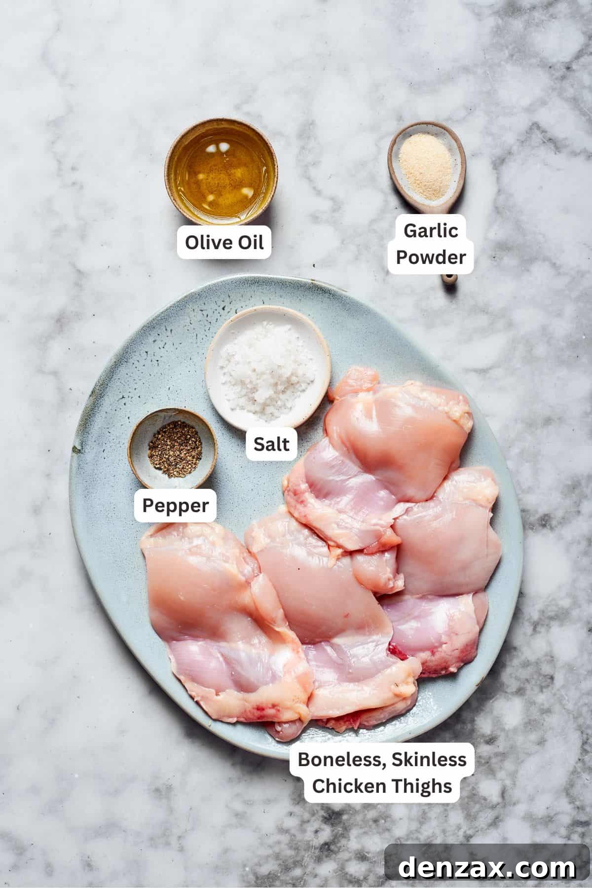 Ingredients for roasted chicken.