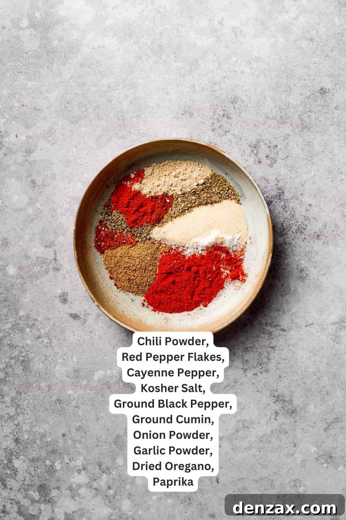 Seasoning ingredients for mexican taco spaghetti are text-labeled.