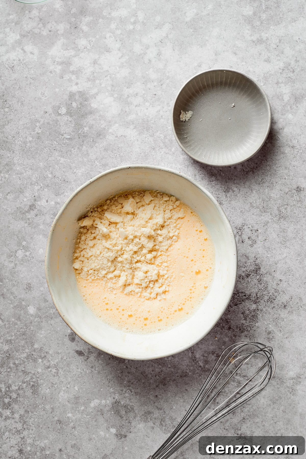 Biscuit mix mixed in a bowl.