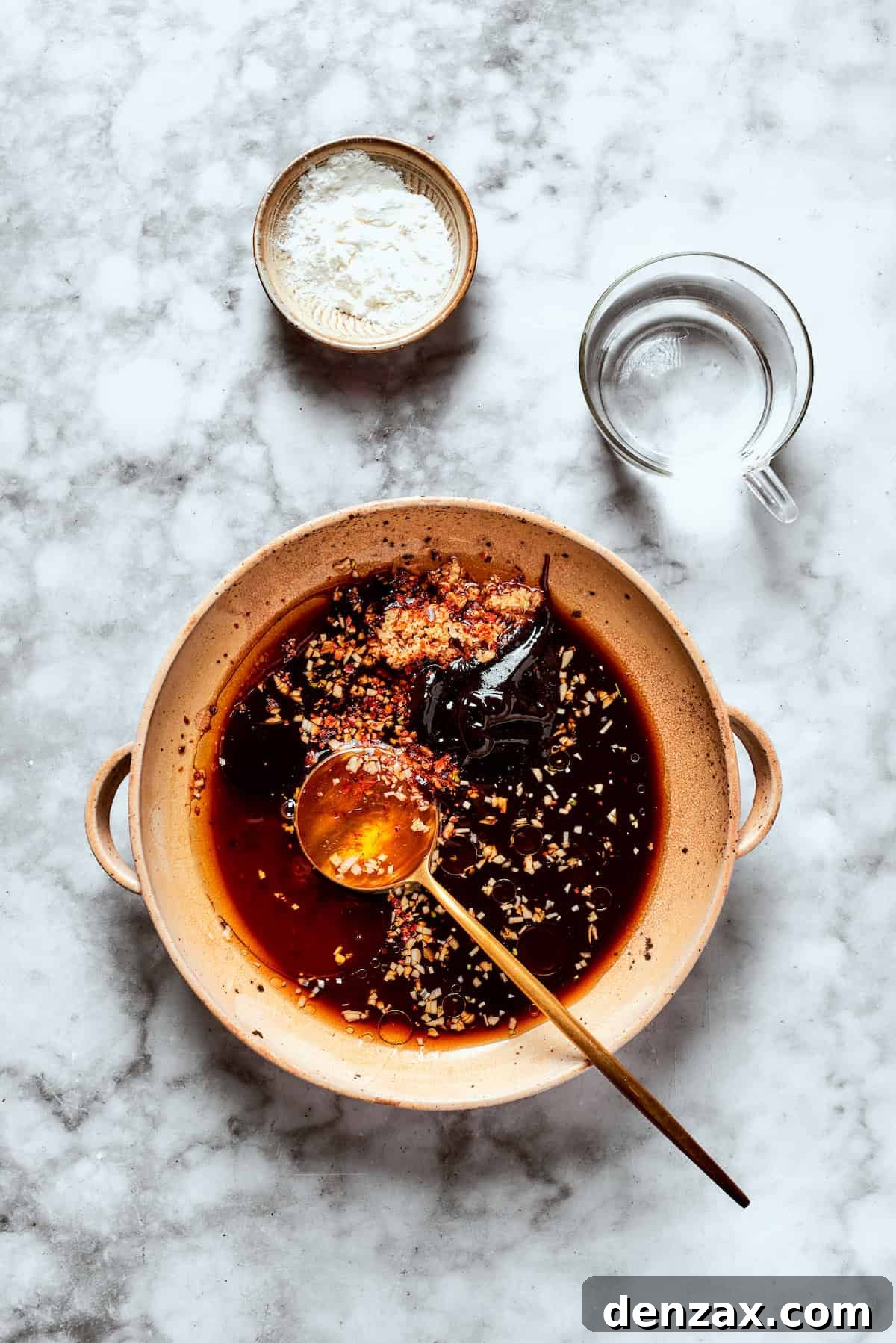 Teriyaki sauce ingredients in a bowl.