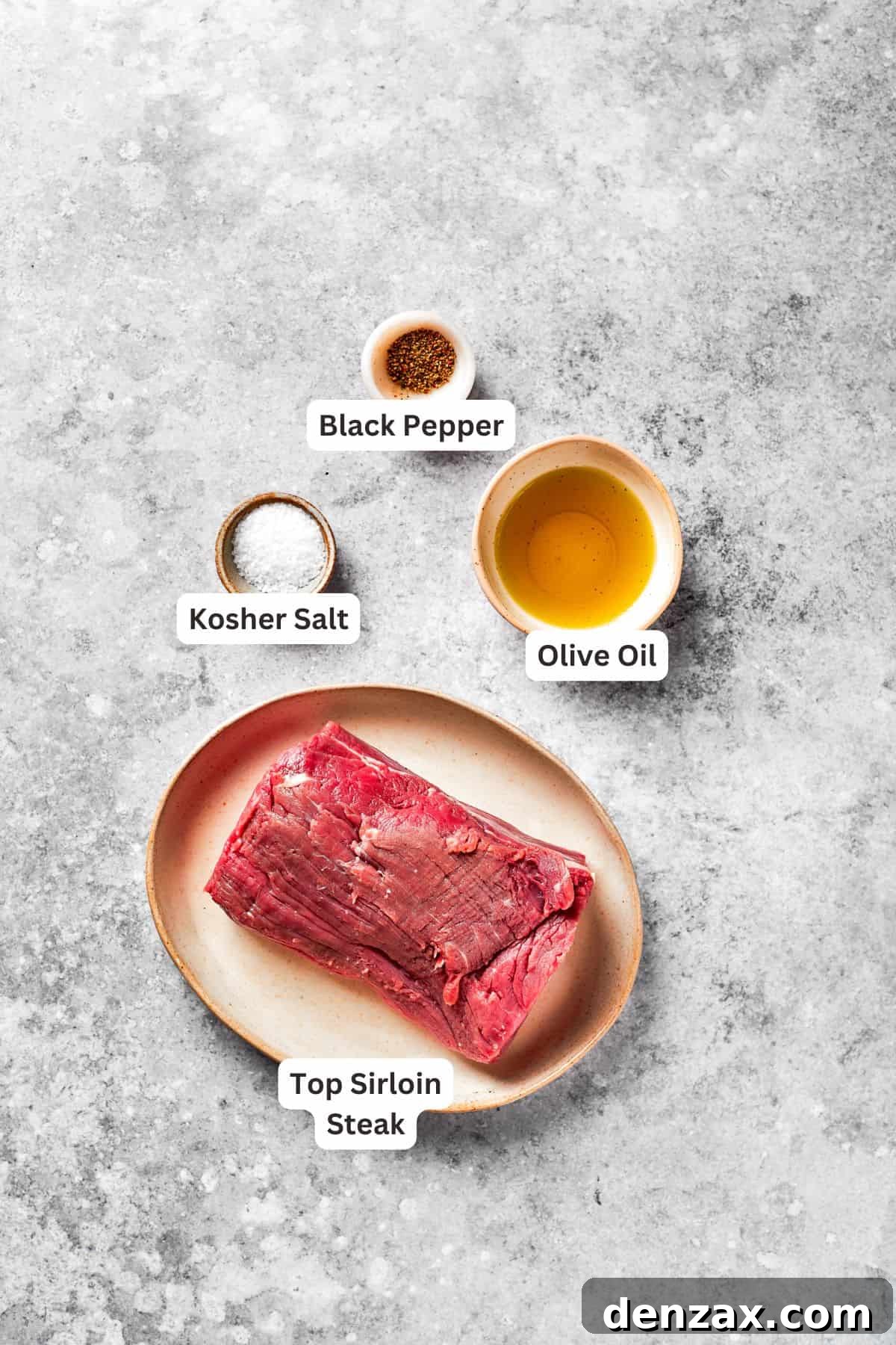 Steak and seasonings are text-labeled for steak and eggs.