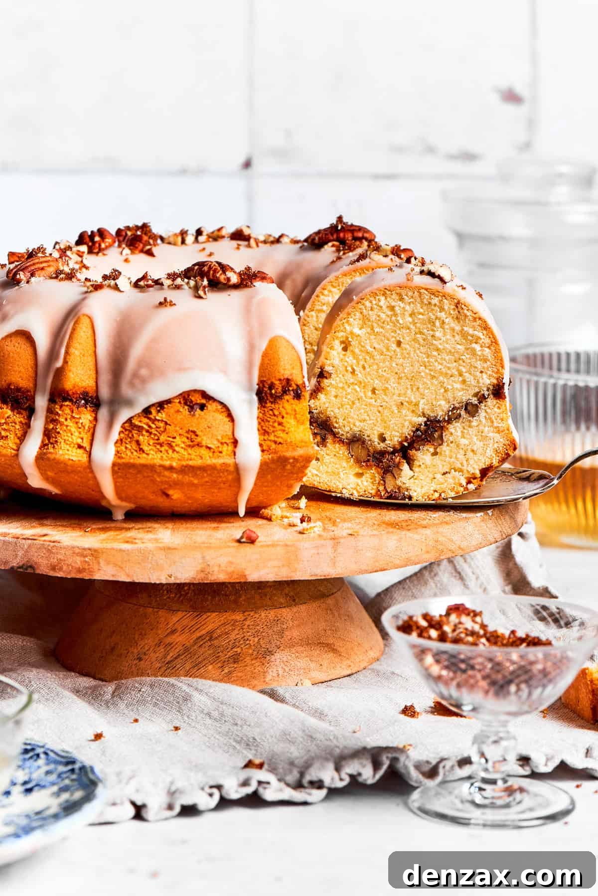 Glazed Sock It To Me Cake Glazed sock it to me cake on a plate.