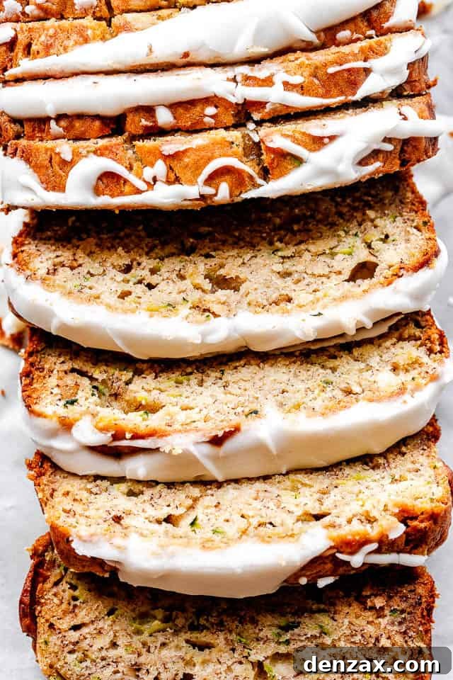 top shot of zucchini banana bread