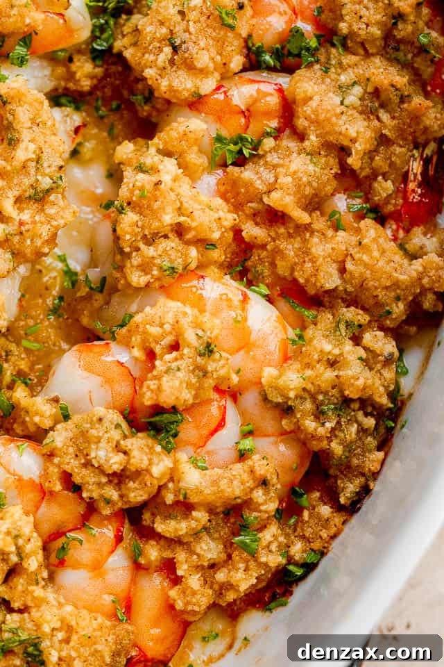cooked shrimp topped with dollops of garlic herb butter.