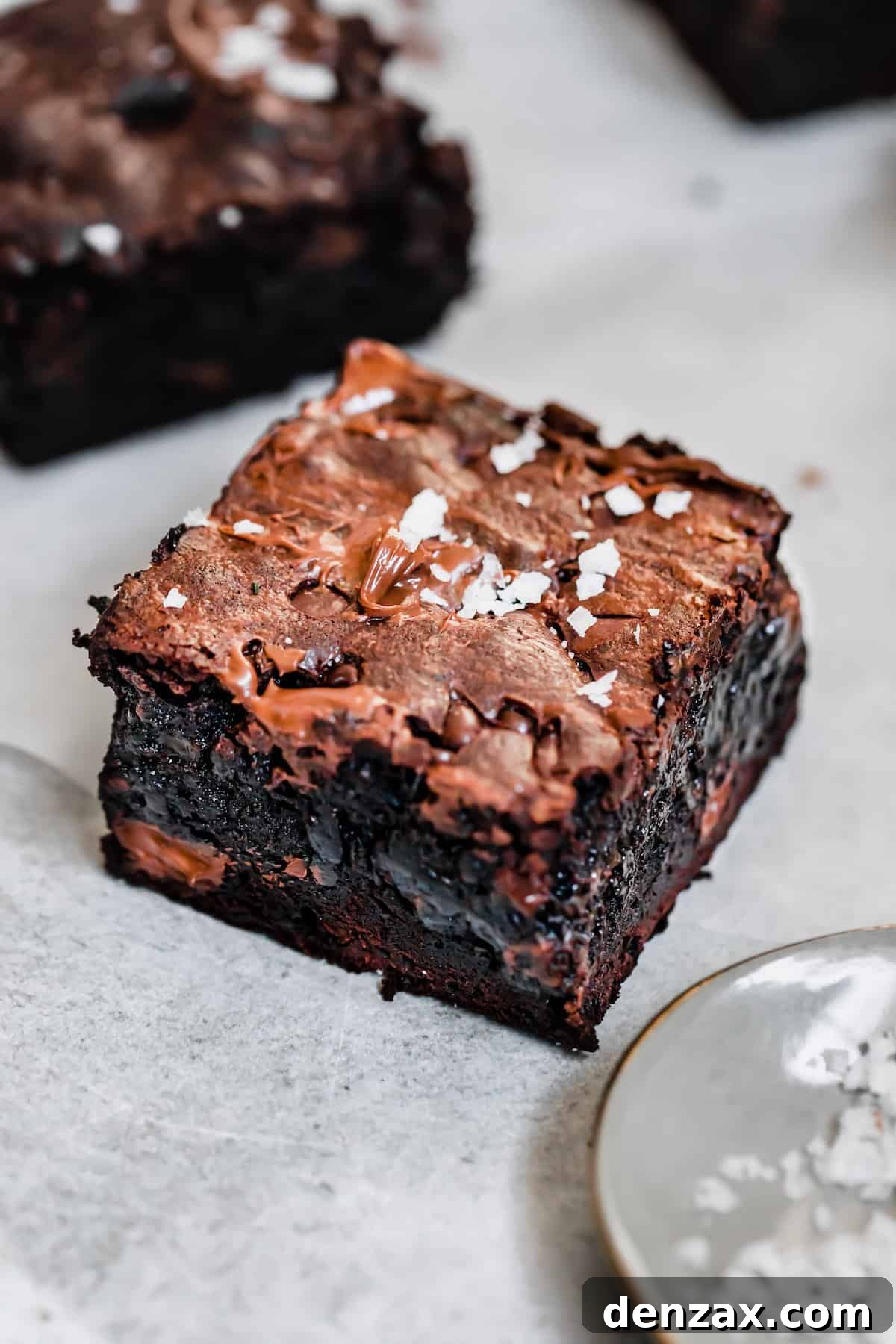 A Sea Salt-Topped Brownie with Melty Chocolate On Top