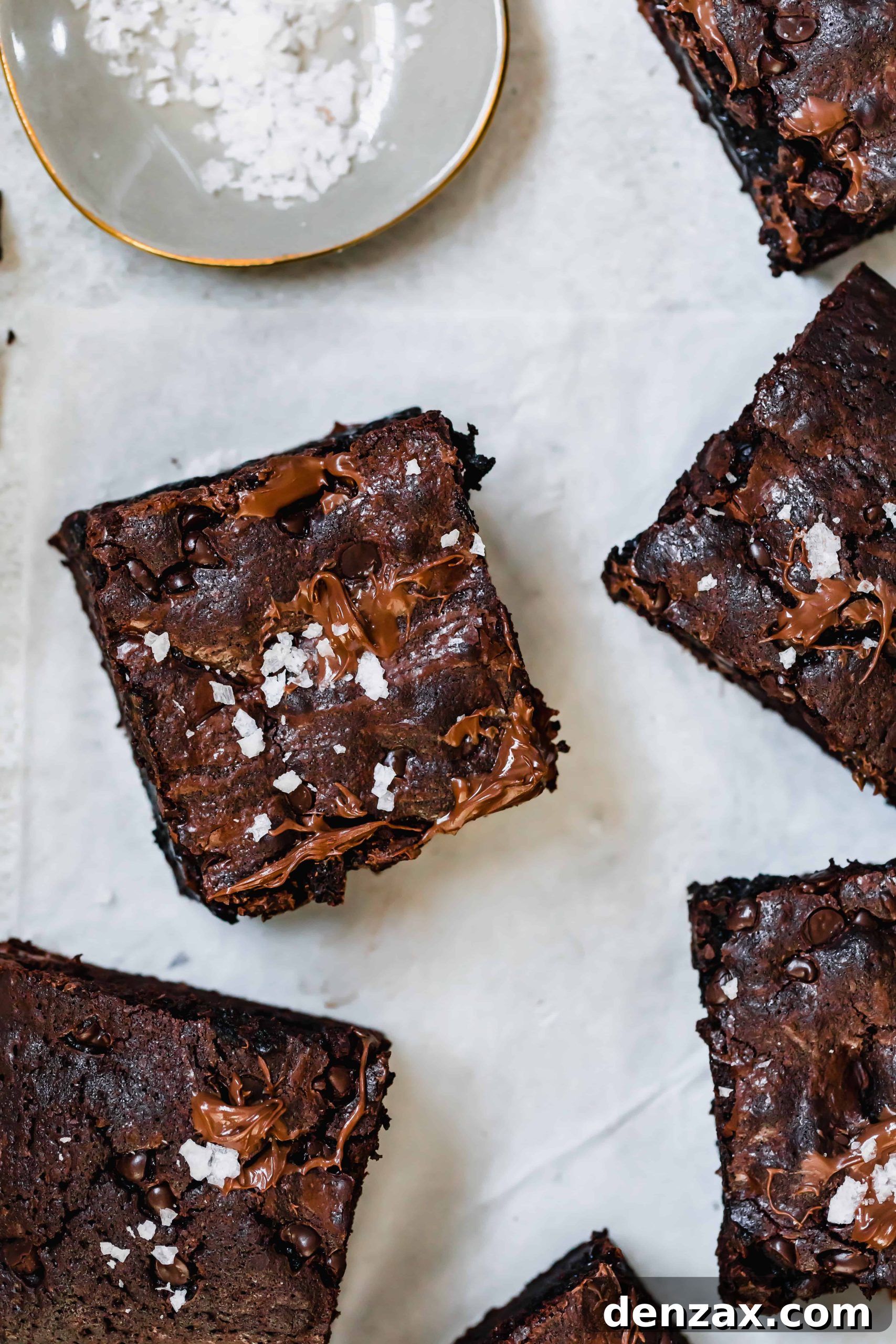 A Fudgy Brownie Topped with a Sprinkle of Coarse Sea Salt