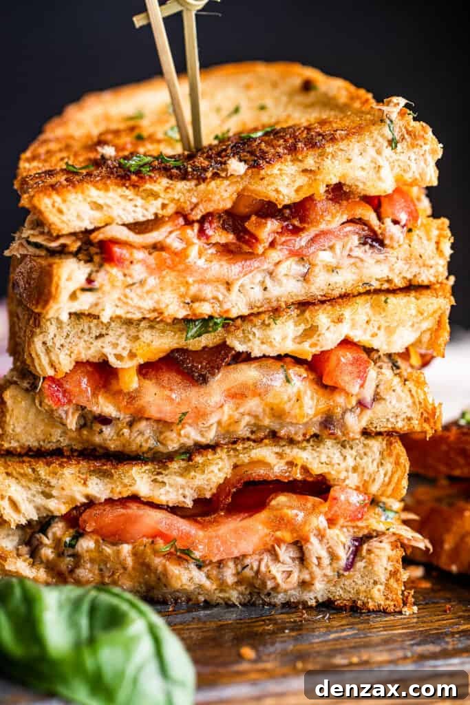Crispy Tuna Melt Grilled Cheese Sandwich Recipe 8 Stacked up Tuna Grilled Cheese Sandwiches