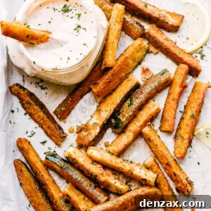 Crispy zucchini fries with dipping sauce