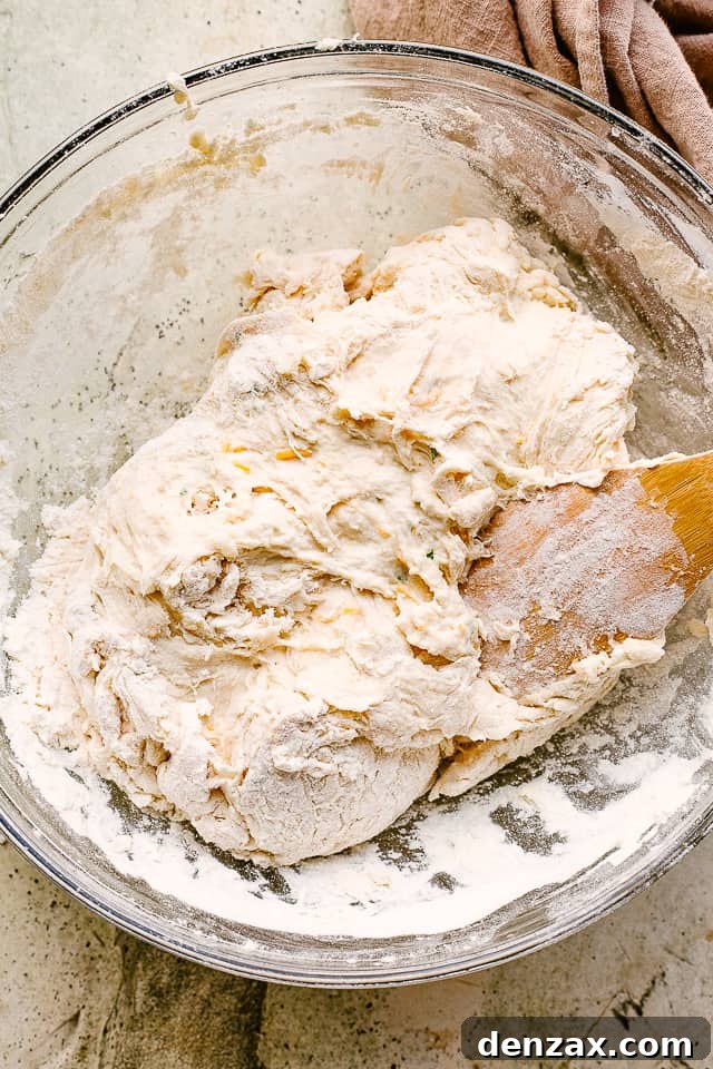 Making cheese bread dough