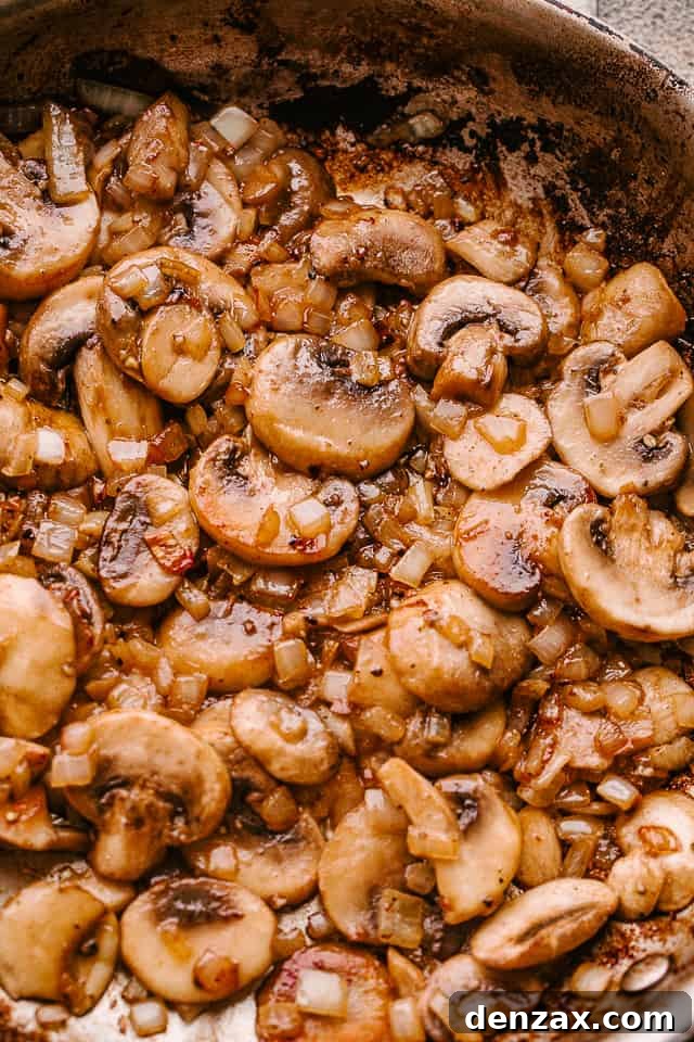 Making mushroom gravy.
