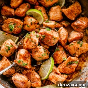 Crispy Taco Chicken Bites with Zesty Avocado Dip 2 Skillet filled with chicken bites
