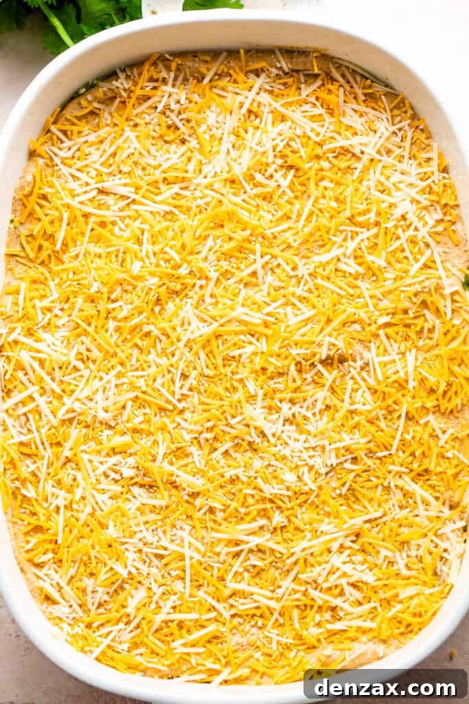 shredded cheese layered over sour cream