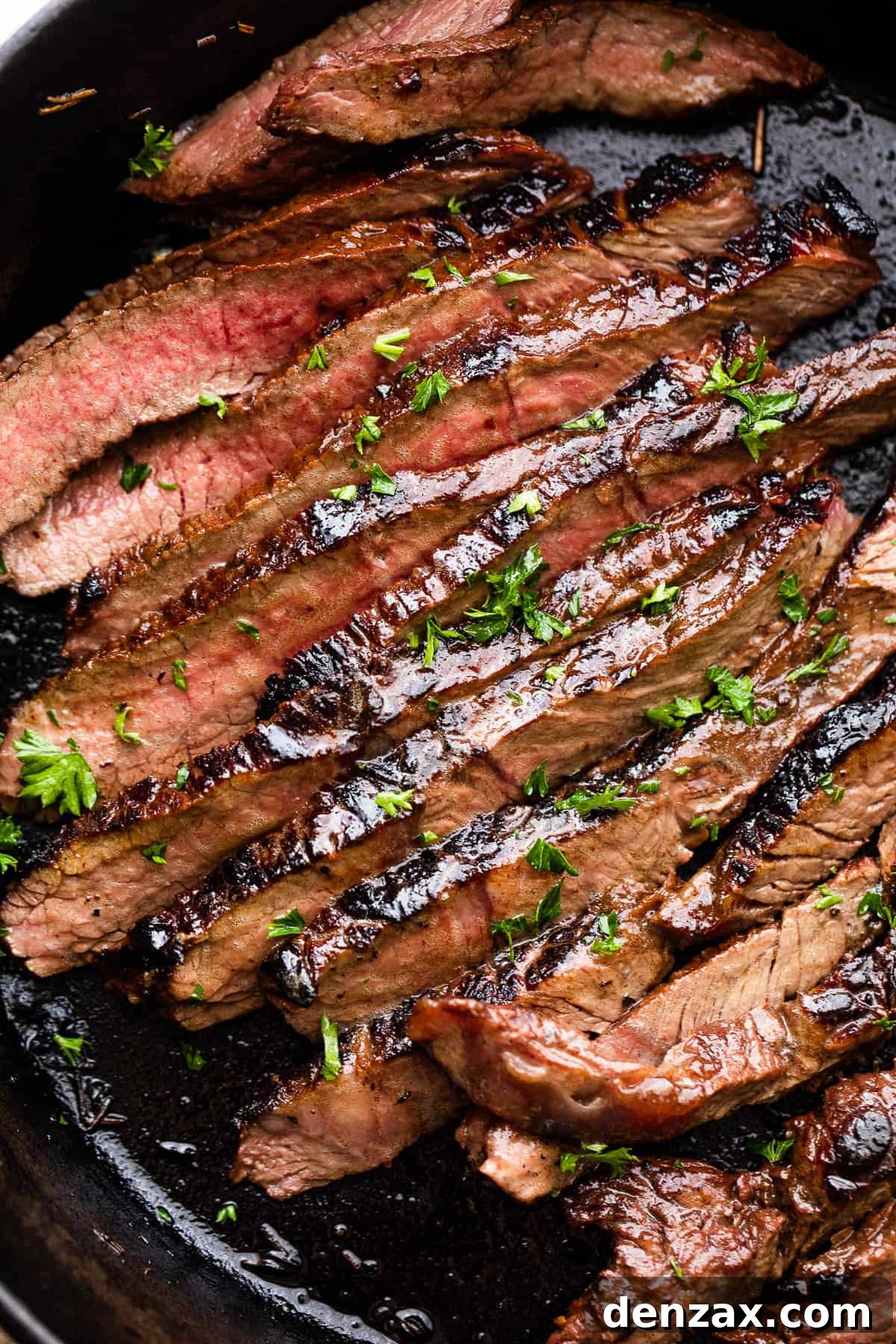 sliced cooked steak