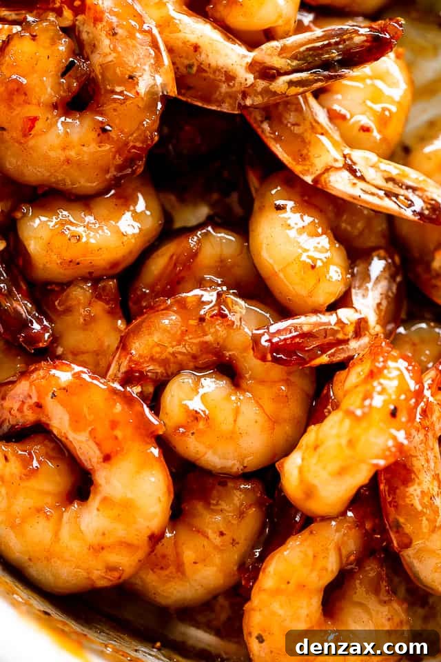 Picture of cooked honey garlic shrimp