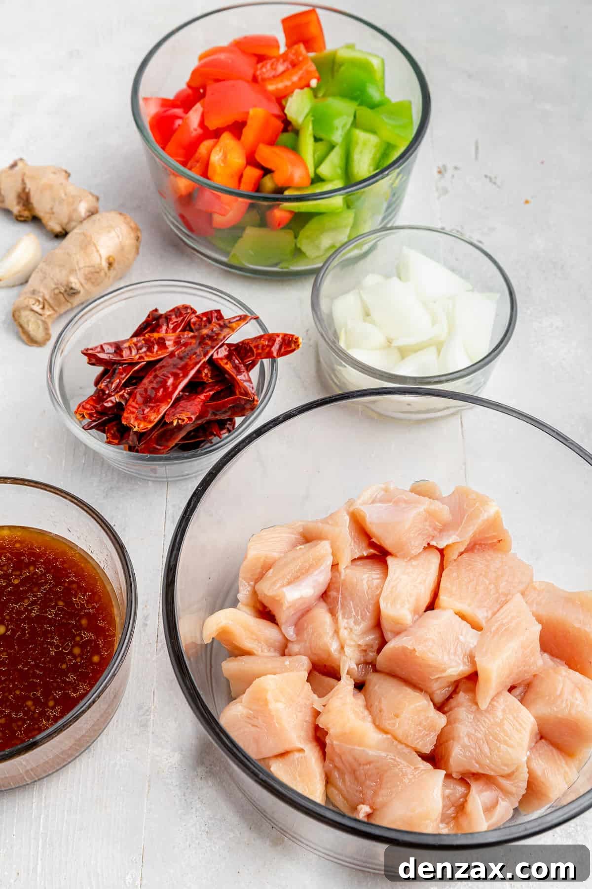Chopped ingredients