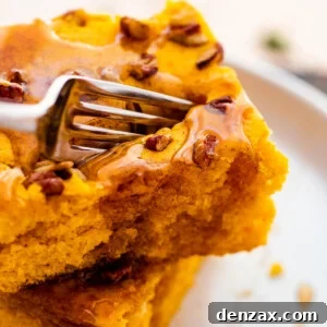 fork cutting into a pumpkin pancake