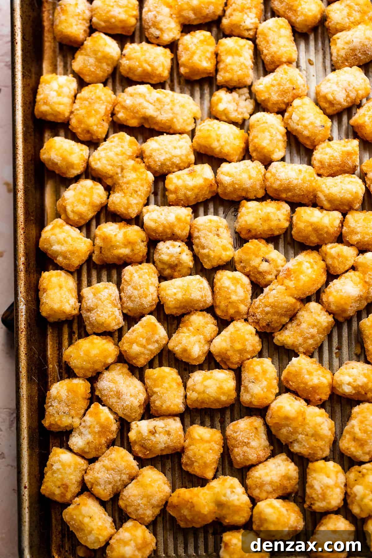 tater tots on a sheet pan