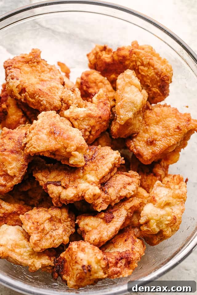 Chicken bites breaded and fried