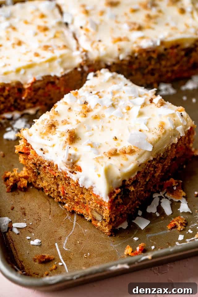 square slice of carrot cake